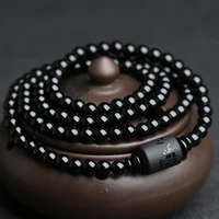 new natural black obsidian bead dragon phoenix strand bracelet for men women couples lovers totem buddha lucky amulet jewelry