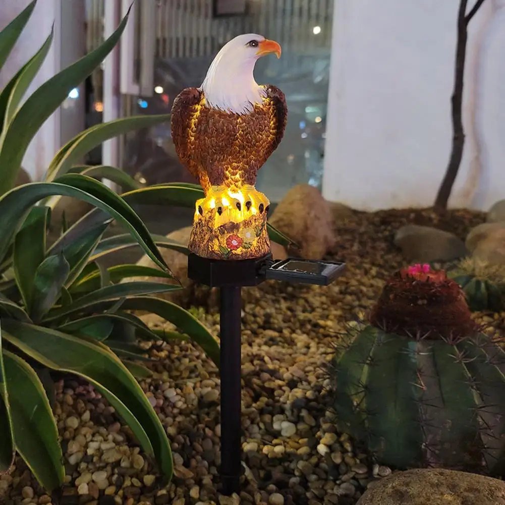 

Solar Eagle Ground Plug Lawn Lamp Ornament Eagle Figurine Garden Light Glowing Eagle Statue Decorating Outdoor Courtyard Light