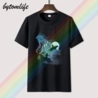 Футболка принцессы Мононоке, Япония аниме, мужская, футболки Харадзюку, Хаяо Миядзаки, модные повседневные футболки с короткими рукавами