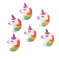 50 pieces of resin hand painted lovely unicorn flat back stone hairpin accessories diy wedding f366 5