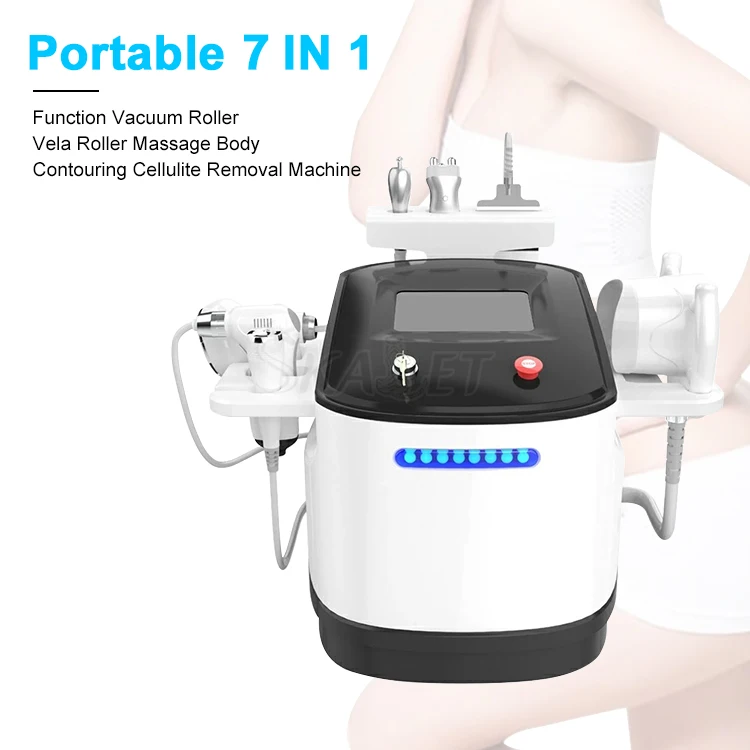 

Portable 7 In 1 Vela Vacuum Roller Massage Body Sculpt Cavitation Multipolar RF Fat Removal Body Contouring Slimming Machine