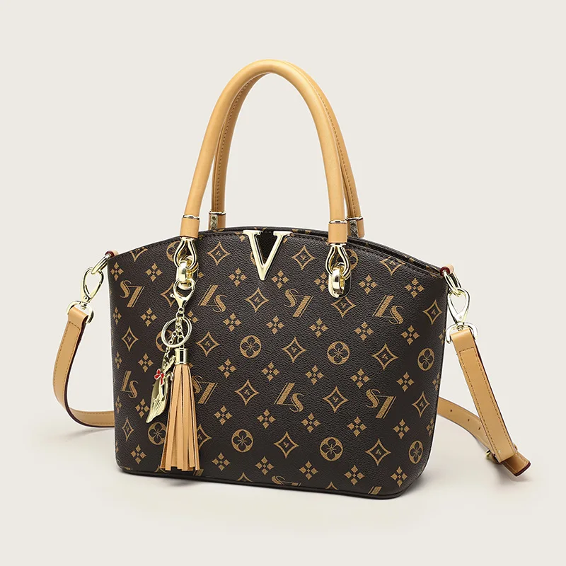 

Дамские сумочки 2021, новые роскошные сумочки, подходящие ко всему Сумки на одно плечо с классическим принтом, женские известные кошельки и су...