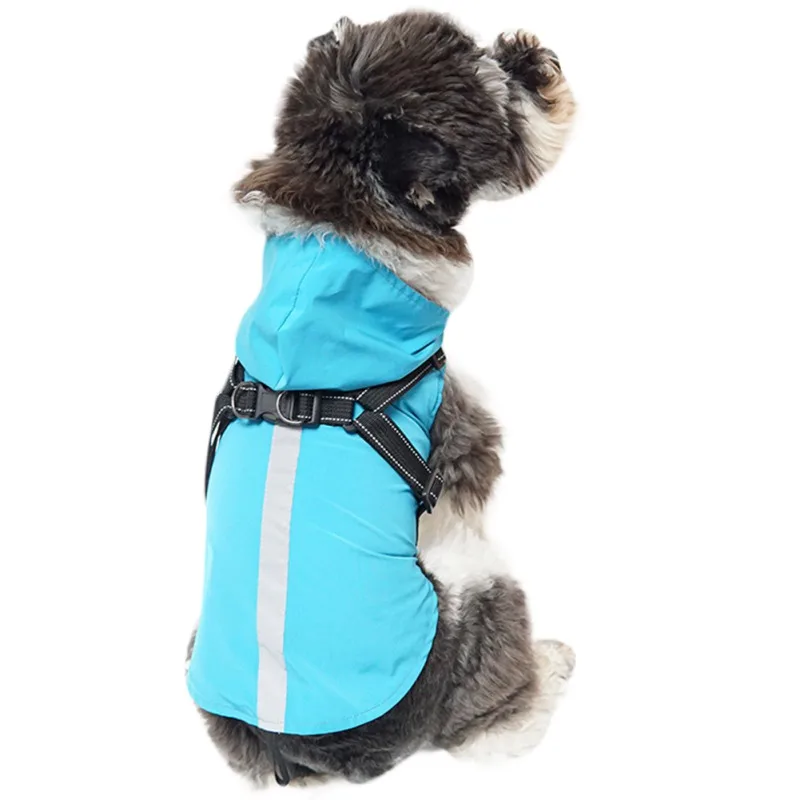 

Pet Cat Dog Raincoat Hooded Puppy Small Dog Rain Coat Waterproof Jacket for Dogs Soft With Harness Dog Clothes