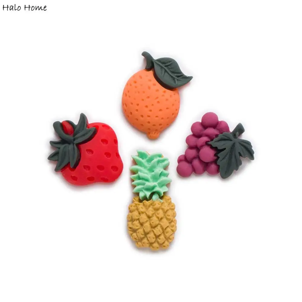 20pcs 3D Fruit Flatback Resin Cabochons Handmade Scrapbook Crafts Headswear Accessories Apparel Jewelry Phone Case Decor 12-20mm