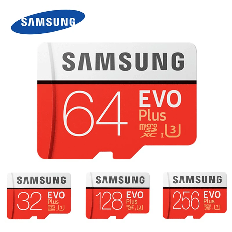 SAMSUNG карта памяти Micro SD Card 64 Гб 128 ГБ 256 Гб карта памяти EVO+ 100 МБ/с. C10 TF карта флэш-накопитель для смартфона