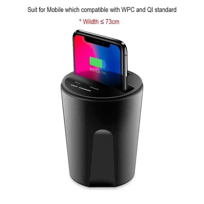 X8 QI Беспроводное Автомобильное зарядное устройство чашка для iPhone 11 Pro XS Max samsung huawei LG Xiaomi USB автомобильное беспроводное зарядное устройство Внешний 2.4A