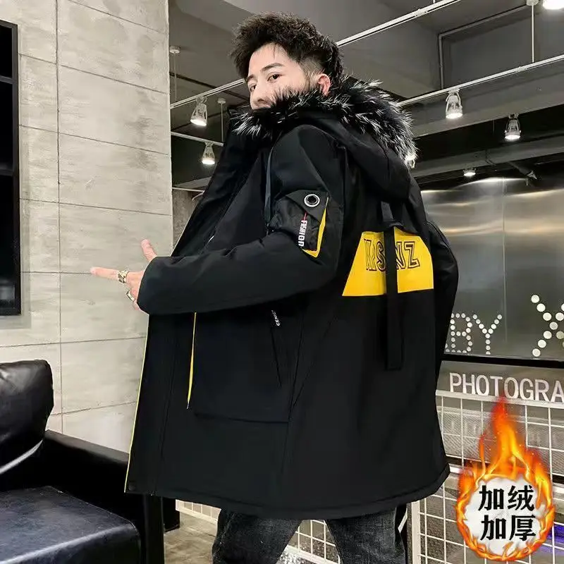 White Duck Down Jacket Winter Coat men Loose Windproof Down Coat Hooded Warm Down Parka men coat jackets