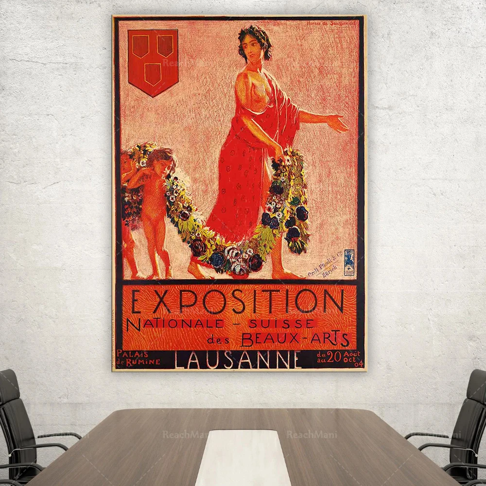 

Exhibition Poster | Museum Poster | Vintage Poster | a vintage art museum exhibition poster for Swiss artwork