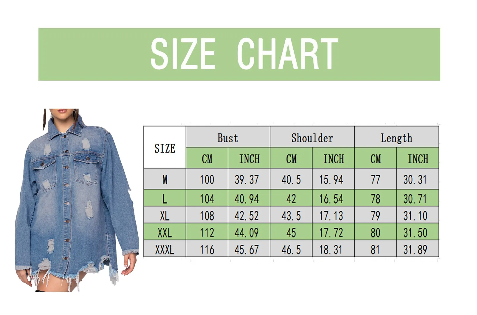 

Distressed Short Denim Jean Jacket Pocket Coat Long Sleeve Denim Loose Casual Button Ripped Hip Hop Retro Autumn Woman Jackets