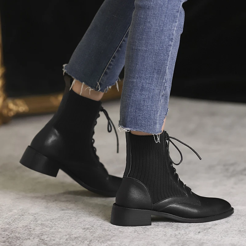 spesifikasi Besar Ukuran 34-43 Dan Wanita Platform Sepatu Baru Musim Gugur Wanita Cahaya Nyaman Chunky Sepatu Fashion Renda Wanita Sepatu Alas Kaki