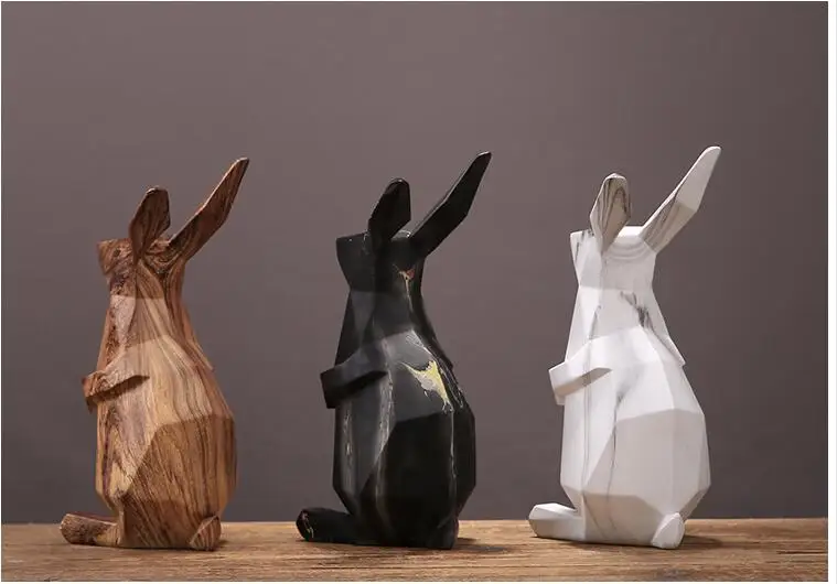 Европейские, полимерные геометрические Lucky Rabbit маленькие украшения, открывающие подарки на новоселье, домашняя мебель, гостиная/офис, Ремесла, Декор