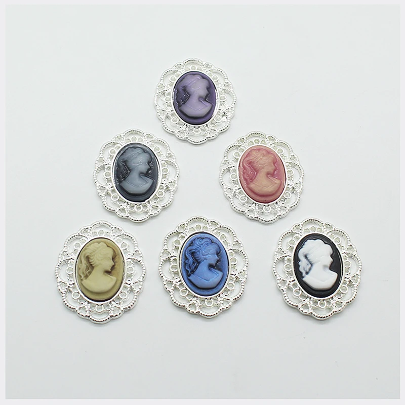 

New product 10pcs/lot metal inlaid beauty head jewelry accessories boutique flower petals handmade crafts holiday wedding design