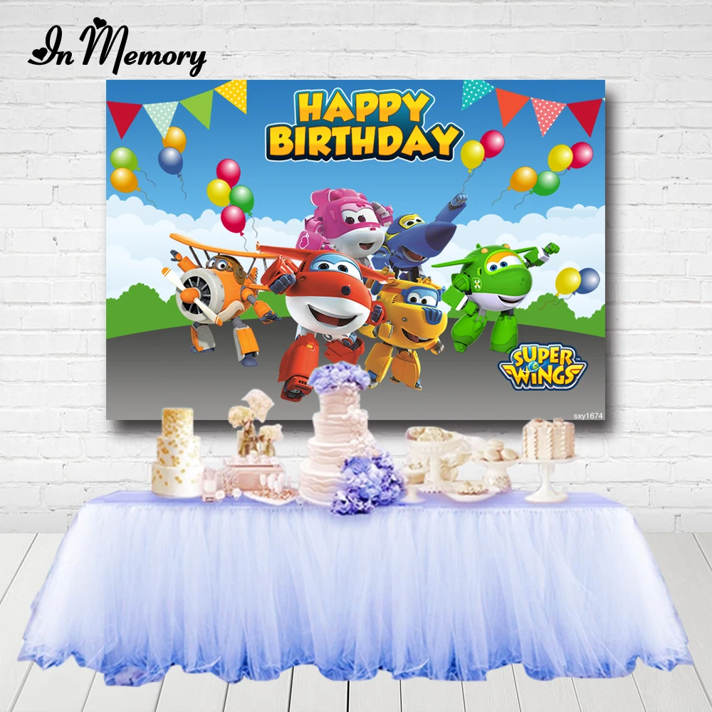 InMemory Супер Крылья фоны для фотостудии флажки шары мальчики Малыш душ День