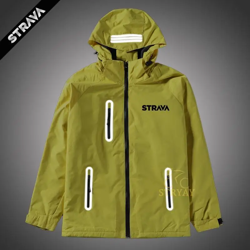 

Велосипедная мужская зимняя куртка Strava, мужская флисовая куртка, светоотражающая ветровка, водонепроницаемая одежда для улицы Ykywbike