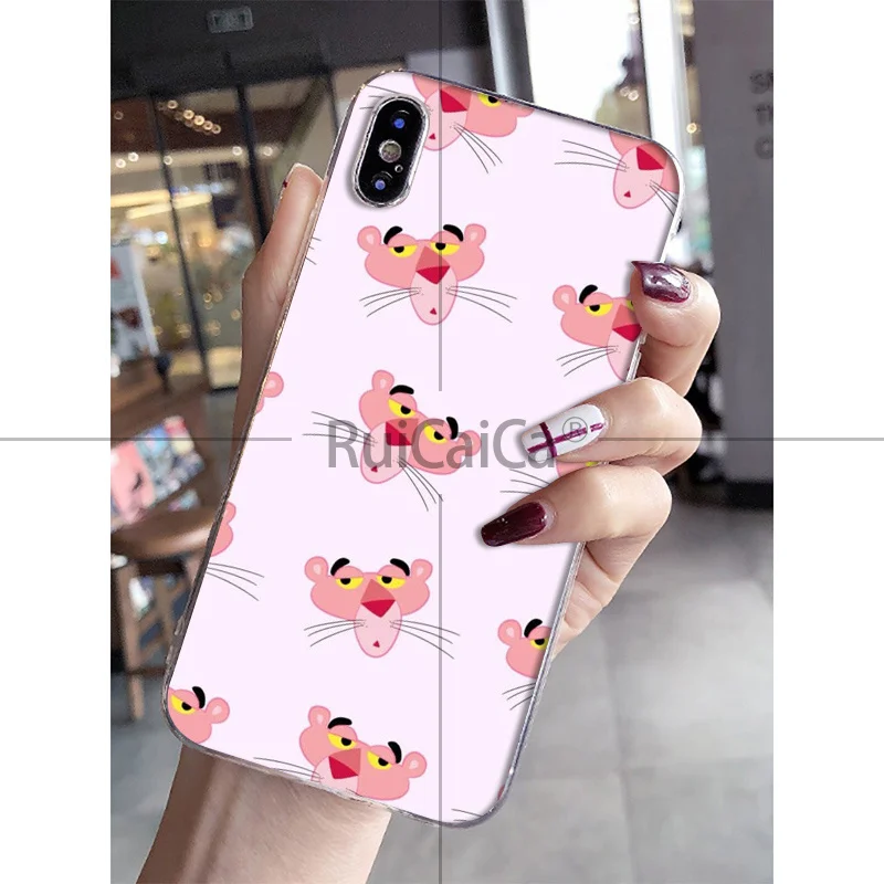 Ruicaica Розовая пантера прозрачный мягкий силиконовый чехол для телефона iPhone 8 7 6 6S