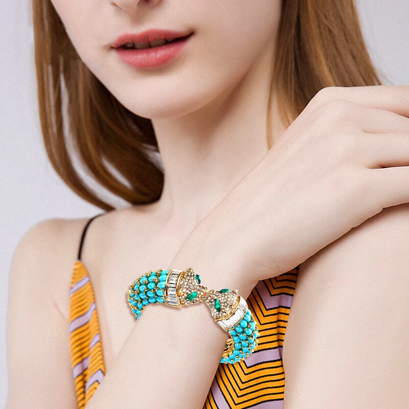 Женский браслет Пантера из смолы вечерние браслеты с леопардовым принтом и