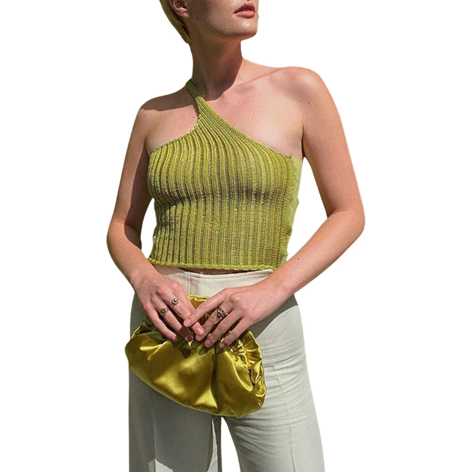 Женская летняя майка однотонный облегающий эластичный Трикотажный жилет на одно