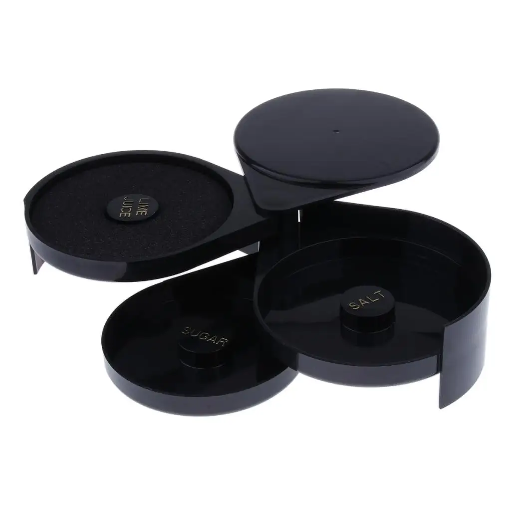 3 яруса Для Хранения Сахара соли лайма коктейля маргариты сока стеклянная оправа