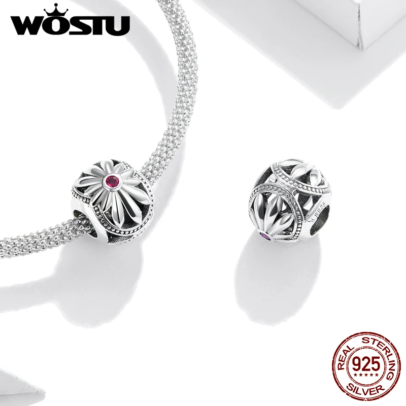 WOSTU New Little Daisy Beads 925 Sterling Silver Flower Charms Pendant Fit DIY Bracelet Necklace Lovely Jewelry Gift FIC1688 | Украшения и