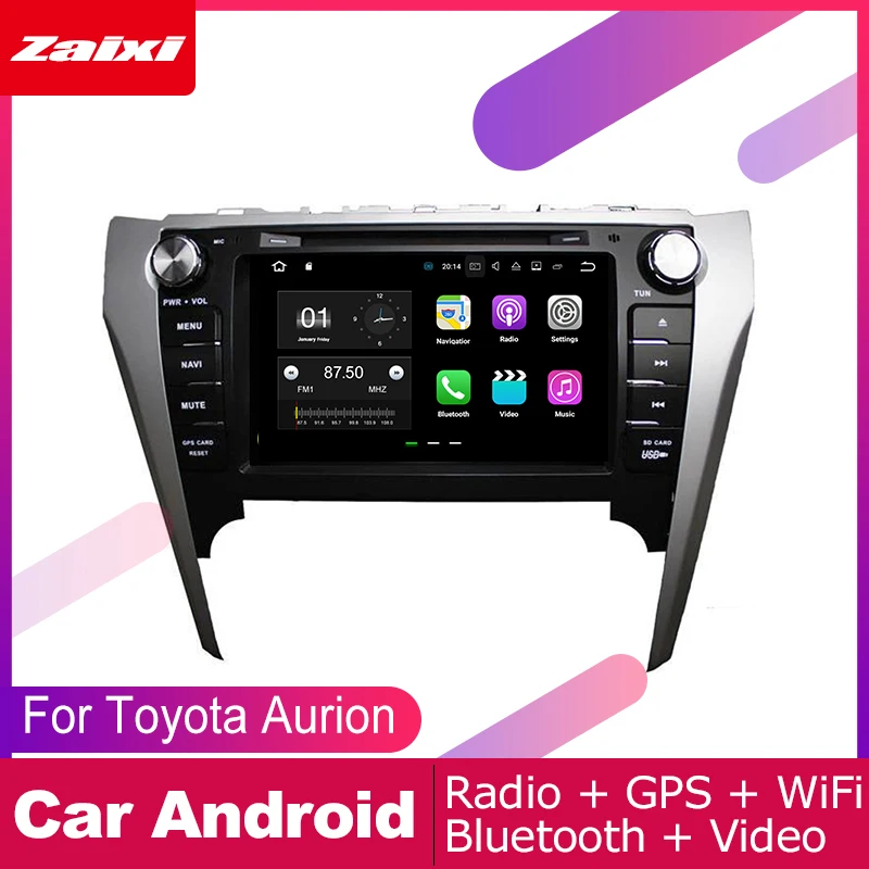Автомобильный DVD плеер ZaiXi 2 DIN GPS навигация для Toyota Aurion 2011 ~ 2017 Автомобильная