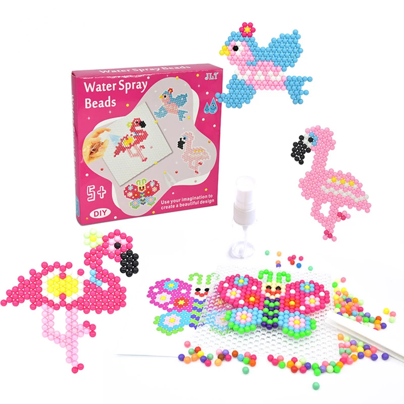 

Набор Бусин JINLETONG с водяным распылением, детские железные бусины-предохранители «сделай сам», 3D-пазл с фламинго, подарок для пожилых, детска...