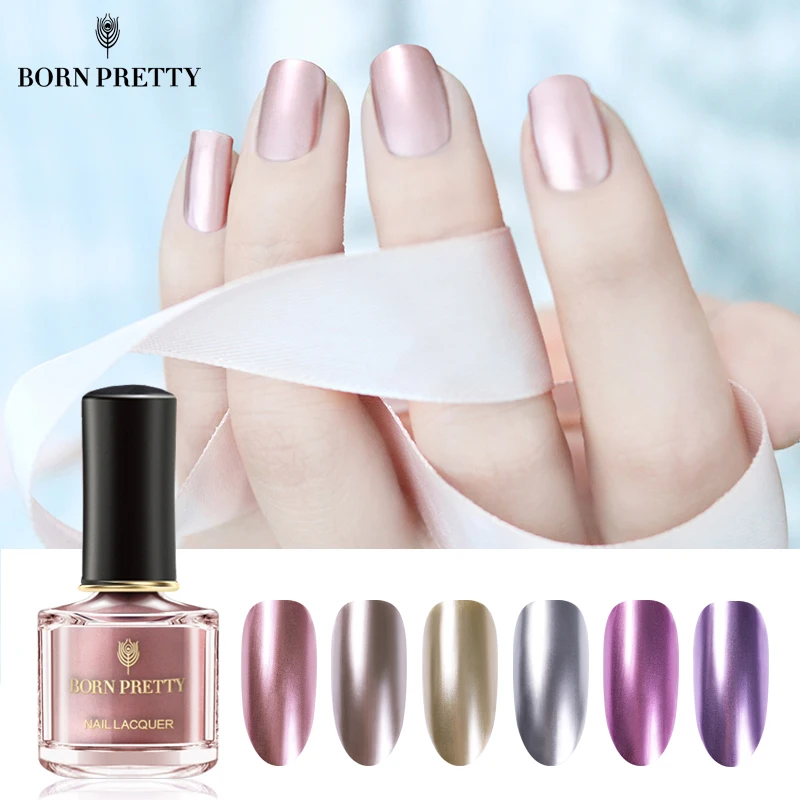 BORN PRETTY лак для ногтей металлик фиолетовый розовое золото эффект серебряного