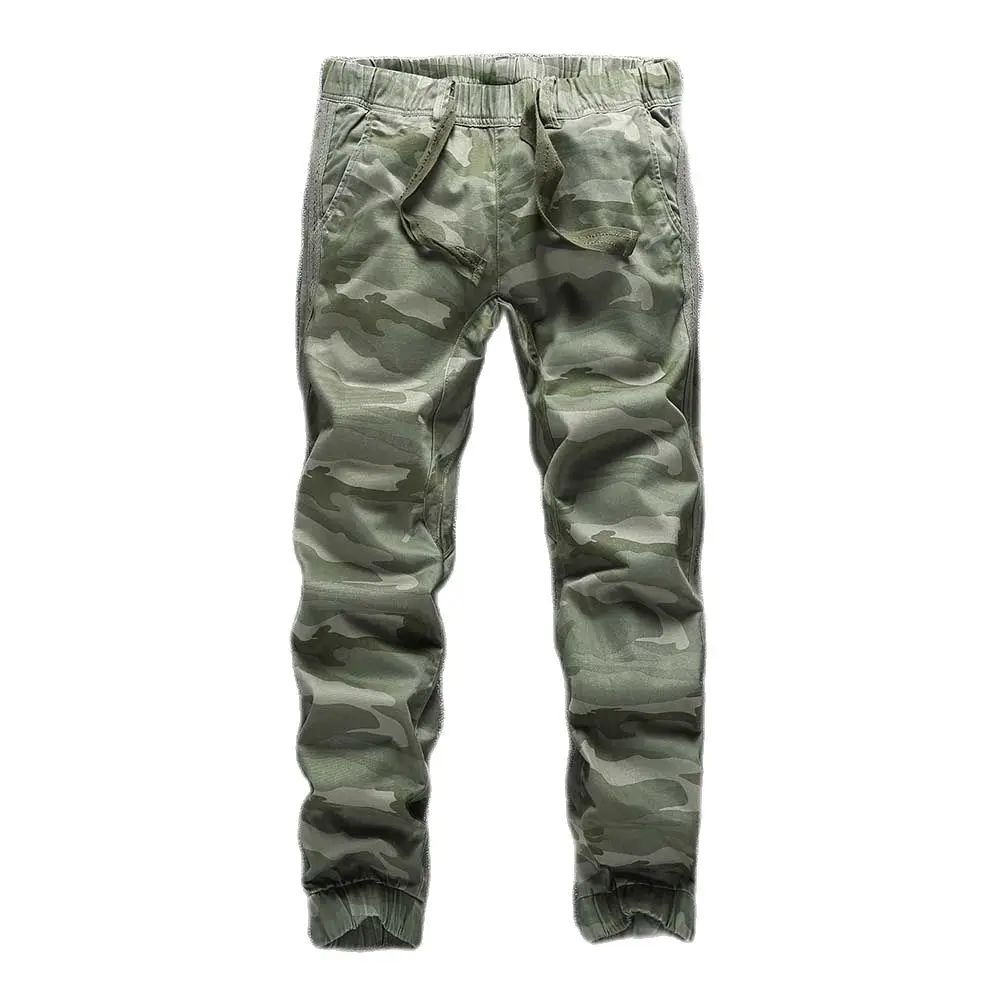 Брюки-карго мужские камуфляжные хлопок эластичная талия модные повседневные