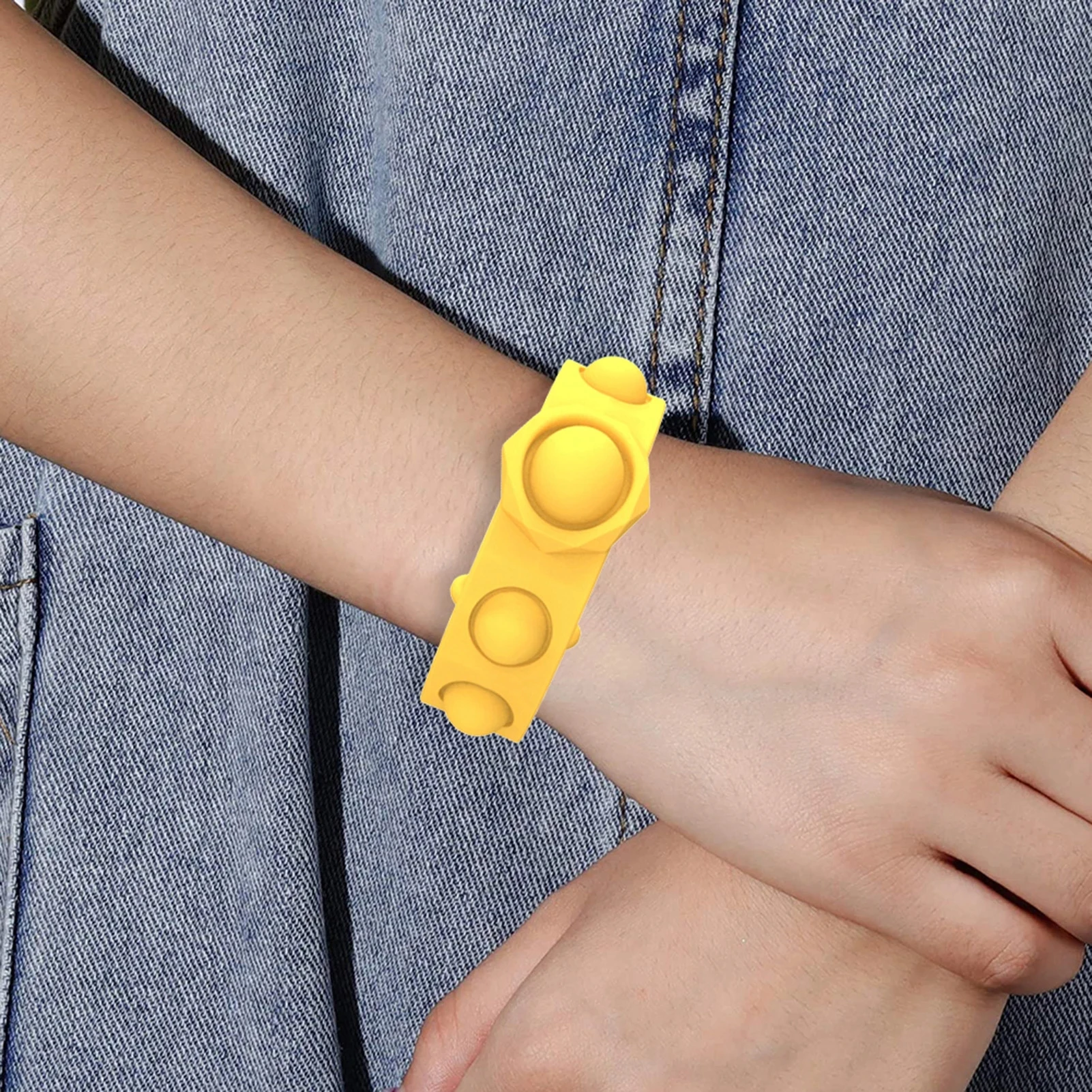 

Simple Dimple Autism Educational Stress Reliever Toy Kids Mini Keychain Wristband Fidgets Anti-stress Board Decompression Tool