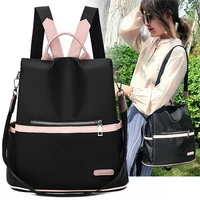 casual oxford fashion leather backpack women ladies zipper female shoulder bag teenager school bag 2020