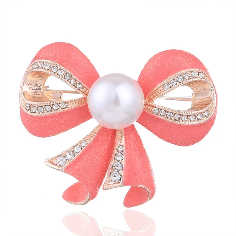 

Fashion Alloy Pearl Bowknot Brooches for Women Suit Cute Rose Red Rhinestone Jewelry Brooch Pins Scarf Buckle Girls Gifts Pins