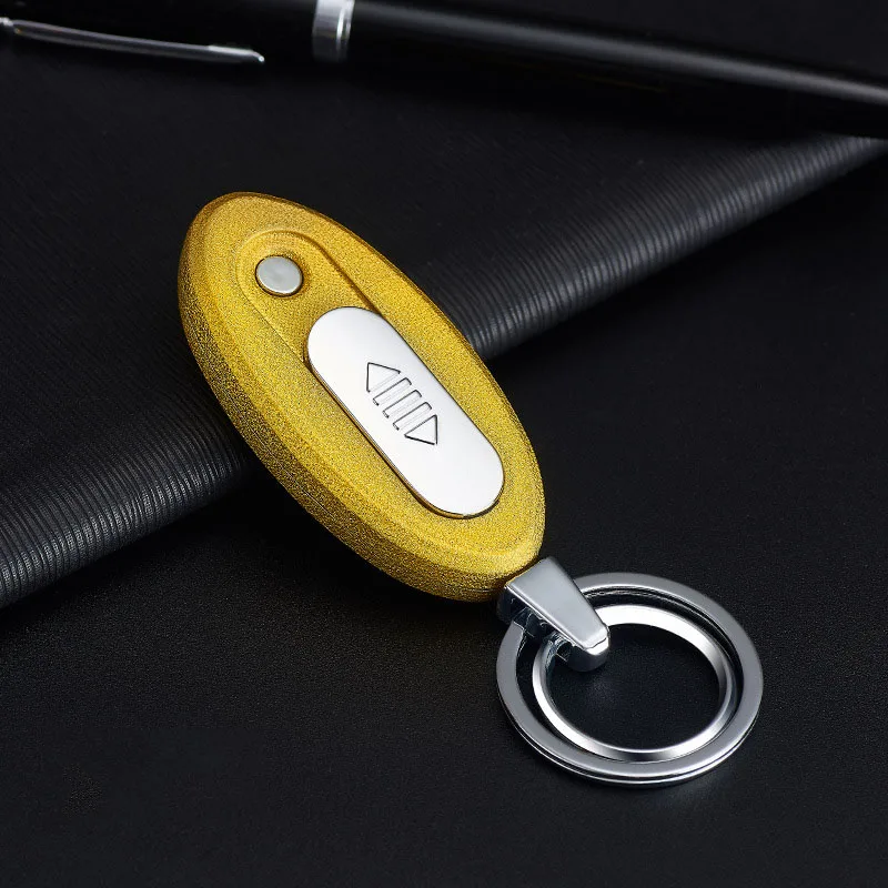 Gold Scrub Креативная Электронная зажигалка брелок USB Зажигалка многоразовая USB зарядка прикуриватель гаджеты для мужчин не забудьте взять с собой - Цвет: Gold Scrub