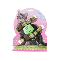 1pc cartoon animal cat walking rope anti breakout comfortable cat traction adjustable vest style chest harness