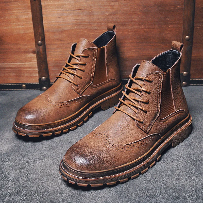 

Brand Winter Warm Men Boots High Quality Genuine Leather Boots Men Casual Tooling Shoes Working Fashion Men Snow Boots 2019 New