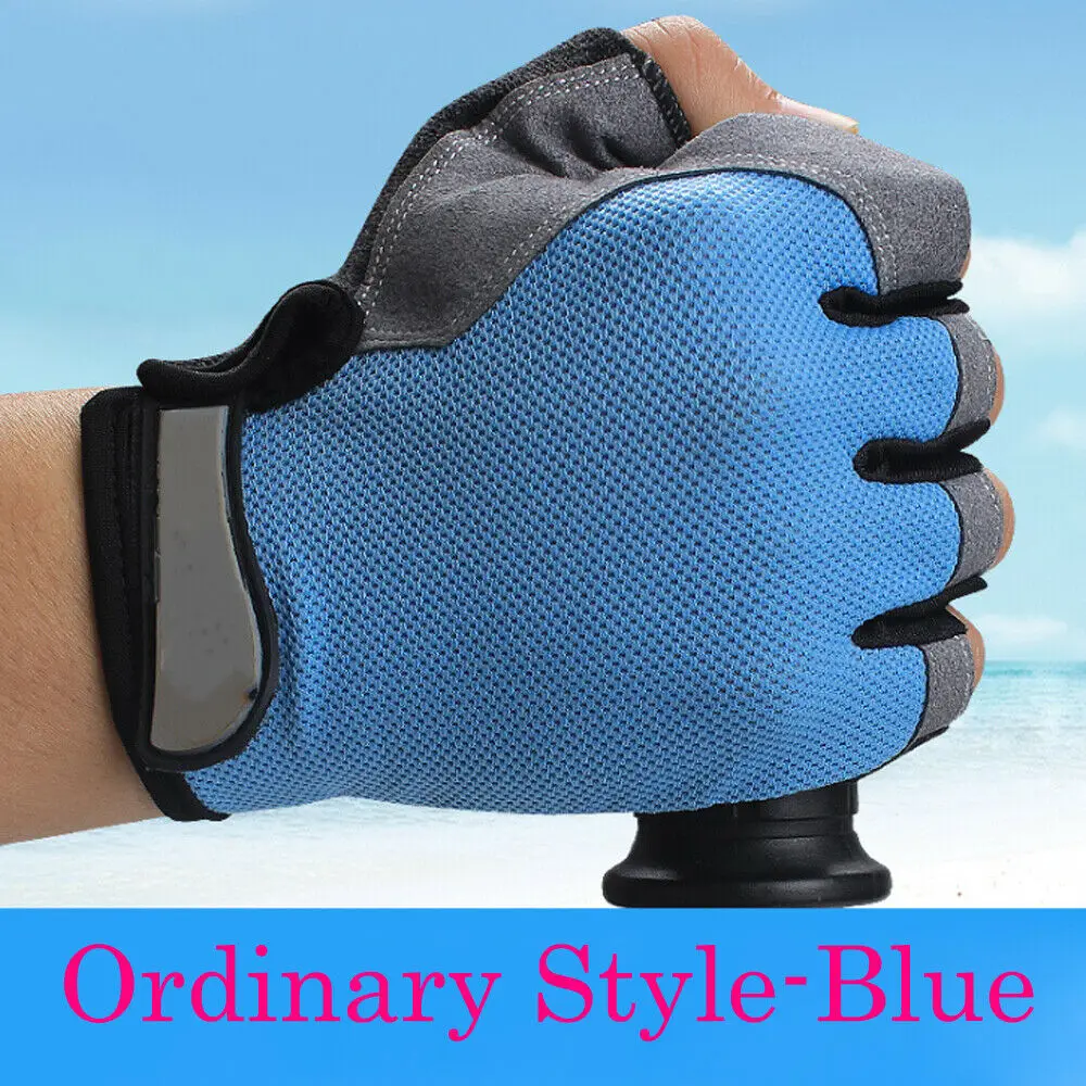 Спортивные велосипедные перчатки с полупальцами велосипедные гелевые накладки MTB дорожные велосипедные гоночные перчатки Обычная обновленная версия зимних перчаток - Цвет: Blue Ordinary