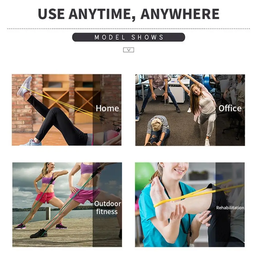 

TPE Puller Training Bands Durable Tension Band Fitness Equipments Practical Portable Fitness Pull Rope