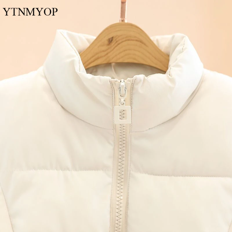 

2020 Women Vest Winter Warm Cotton Padded Waistcoat S-2XL Female Mandarin Collar Sleeveless Jacket Coat Solid Short Vest YTNMYOP