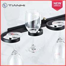 Wall-mounted Wine Glass Holder Space Aluminum Creative Goblet Storage Rack Bar Restaurant Household Punch-free Wine Glass Holder