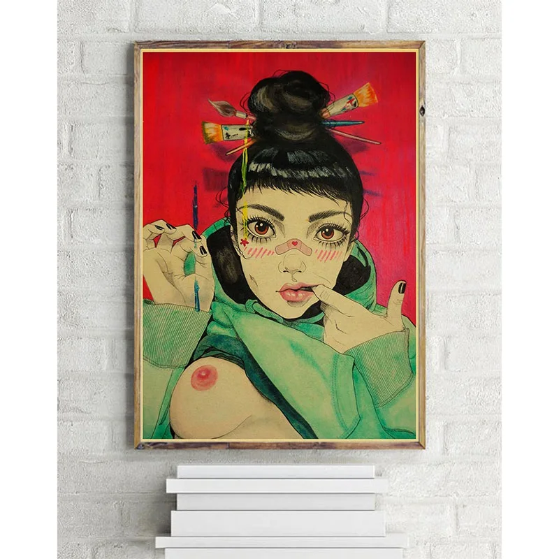 Винтаж плакат аниме сексуальные девушки художественные изделия для стен печать