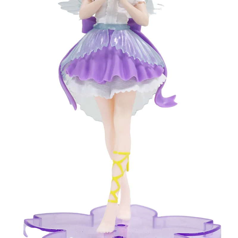 Anime Re:Life In A Different World From Zero Rem Ram Angel Ver. Figure Purple Crystal Dress 18cm Collection Toys Model Xmas Gift | Игрушки и