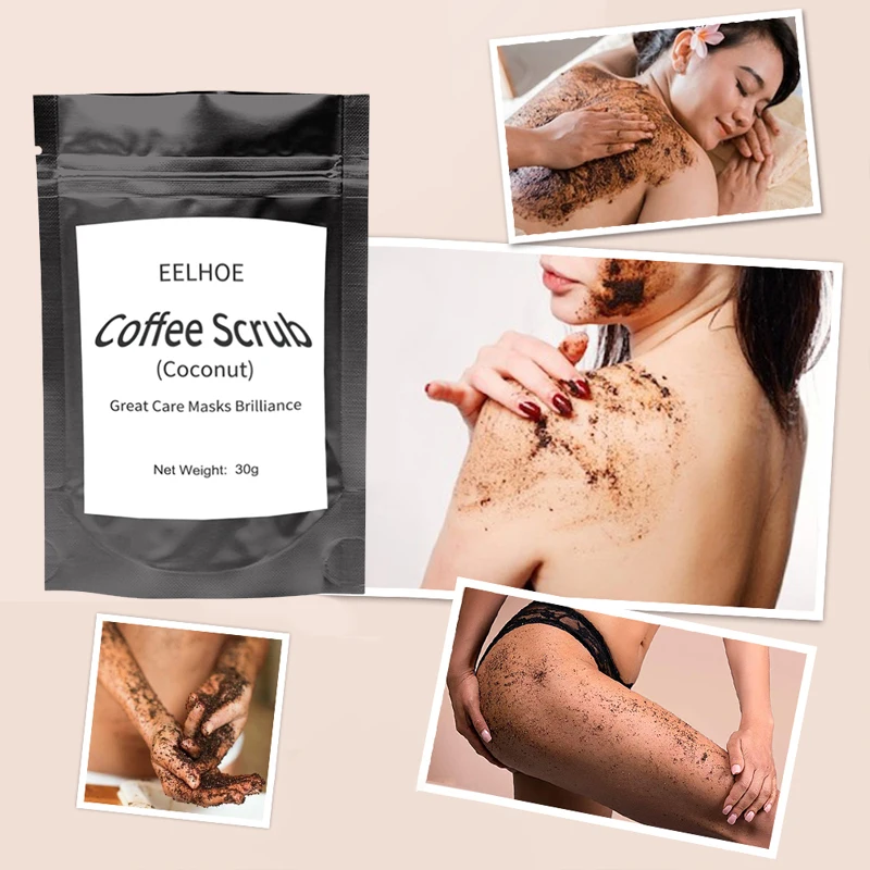 

30g/pcs Coffee Scrub Coconut Scent Body Scrub Cream Facial Dead Sea Salt For Exfoliating Whitening Moisturizing Anti Cellulite