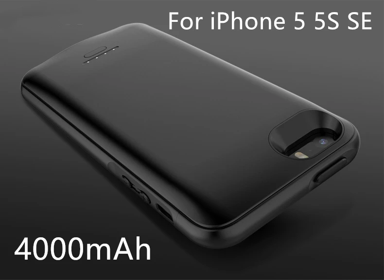 Чехол для зарядного устройства для iPhone SE 5SE 5 5S, 4000 мА/ч, внешний аккумулятор для зарядки, внешний аккумулятор, чехол для iPhone 5, 6, 7, 8 X XS MAX, чехол для аккумулятора - Цвет: For iPhone 5  5S SE