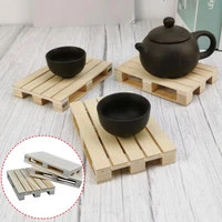 1pc wood coaster mini wooden pallet beverage coasters for hot and cold drinks insulation pad cup coaster pot mat 1282cm