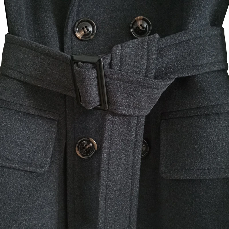 Новое модное двубортное пальто зимнее длинное повседневное плотное мужское