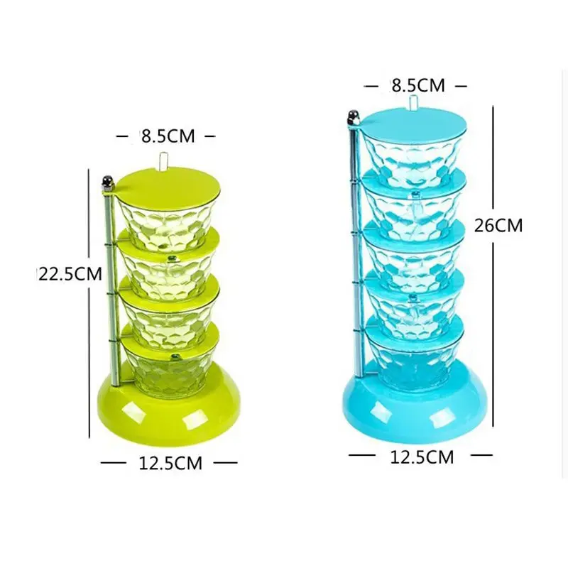 Вертикальная вращающаяся коробка для специй прозрачная соляная банка ложка