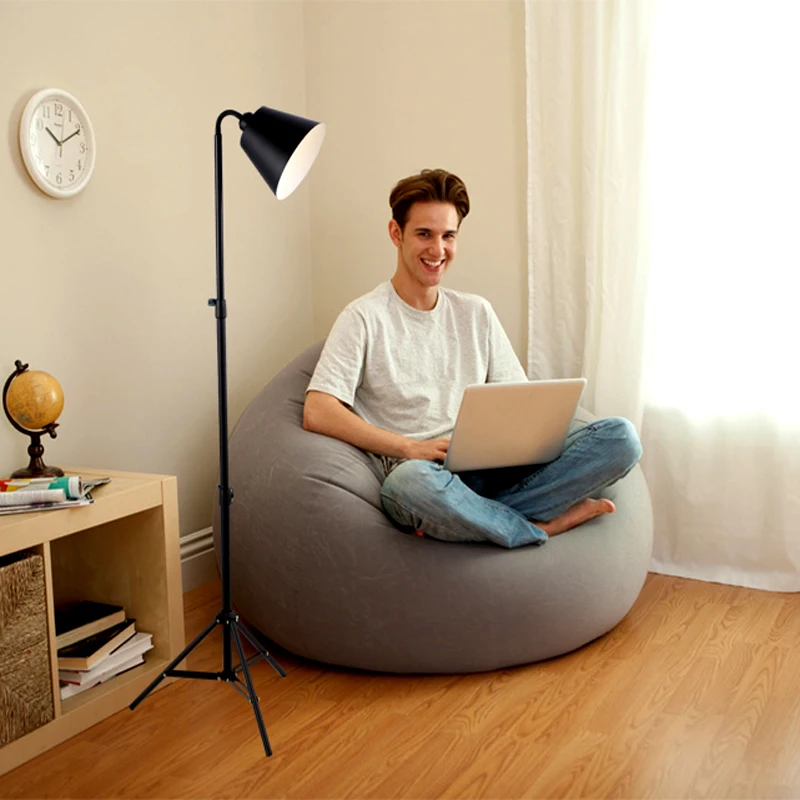 

Modern Iron Paint Retractable Floor Lamp Living Room Study Bedside Table Adjustable E27 LED 220V Mobile Coffee Table Small Table