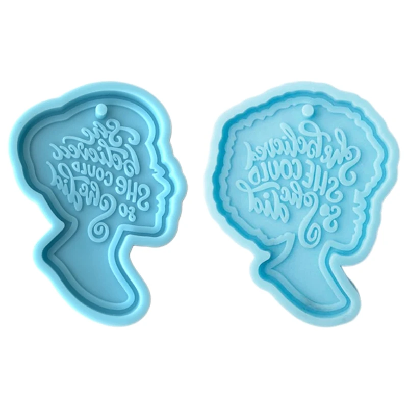

Keychain Casting Silicone Mould DIY Crafts Jewelry Pendant Making Tools Super Glossy Women Head Epoxy Resin Mold