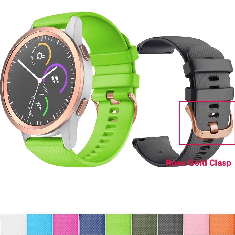 

Силиконовый ремешок 20 мм для Garmin Vivomove HR/benz, спортивный ремешок высокого качества для Garmin Vivoactive 3/ Forerunner 645/ Forerunner 245