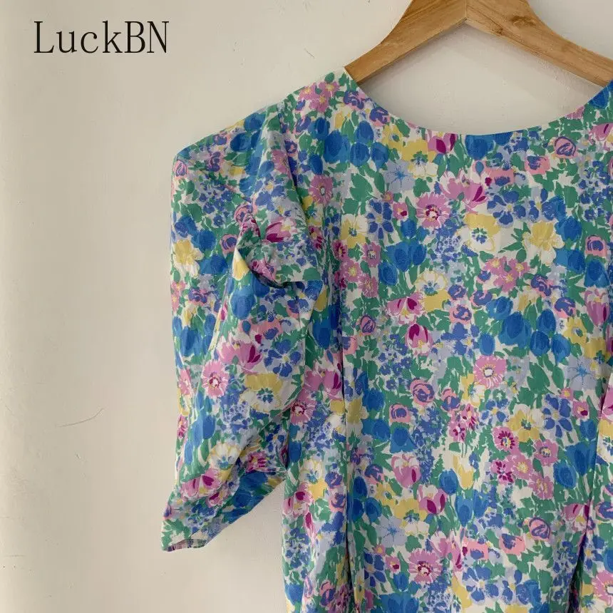 

Korean Dress Chic Retro Floral Print O-neck Mini Dress Women Casual Fashion Elegant Puff Sleeve Dresses Female Elegant Vestidos