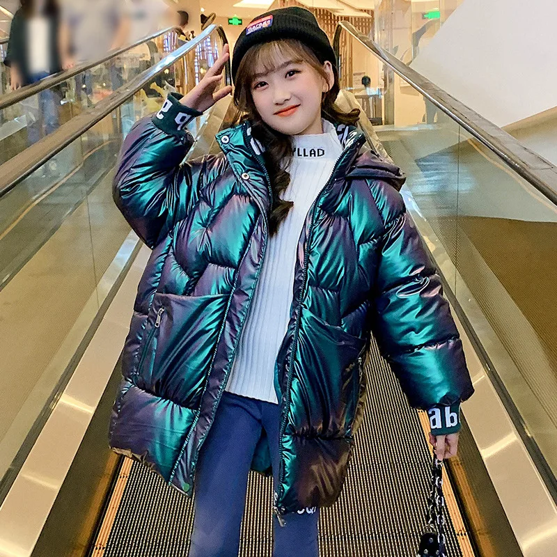 Ropa de algod&oacute;n sin lavado para ni&ntilde;a, abrigo de invierno c&aacute;lido con capucha, Color brillante-0