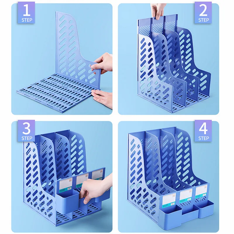 

Plastic Storage Rack Basket Box Office Supplies Data Frame Folder Storage Box Student Bookshelf Desk Book S6S11L101
